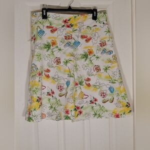Christopher & Banks A-line Floral Cotton Skirt